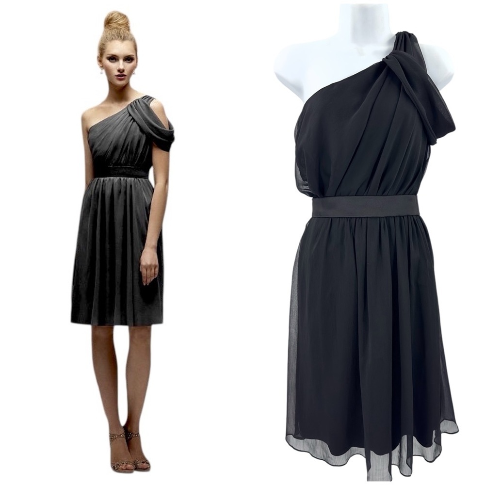 Lela Rose Dress Womens 8 Bridesmaid Cocktail Chiffon Glam Formal Old Money LBD